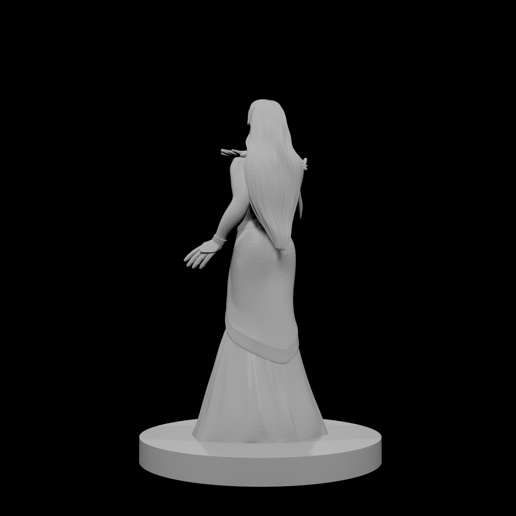 Human Female Wizard with Raven Dress
