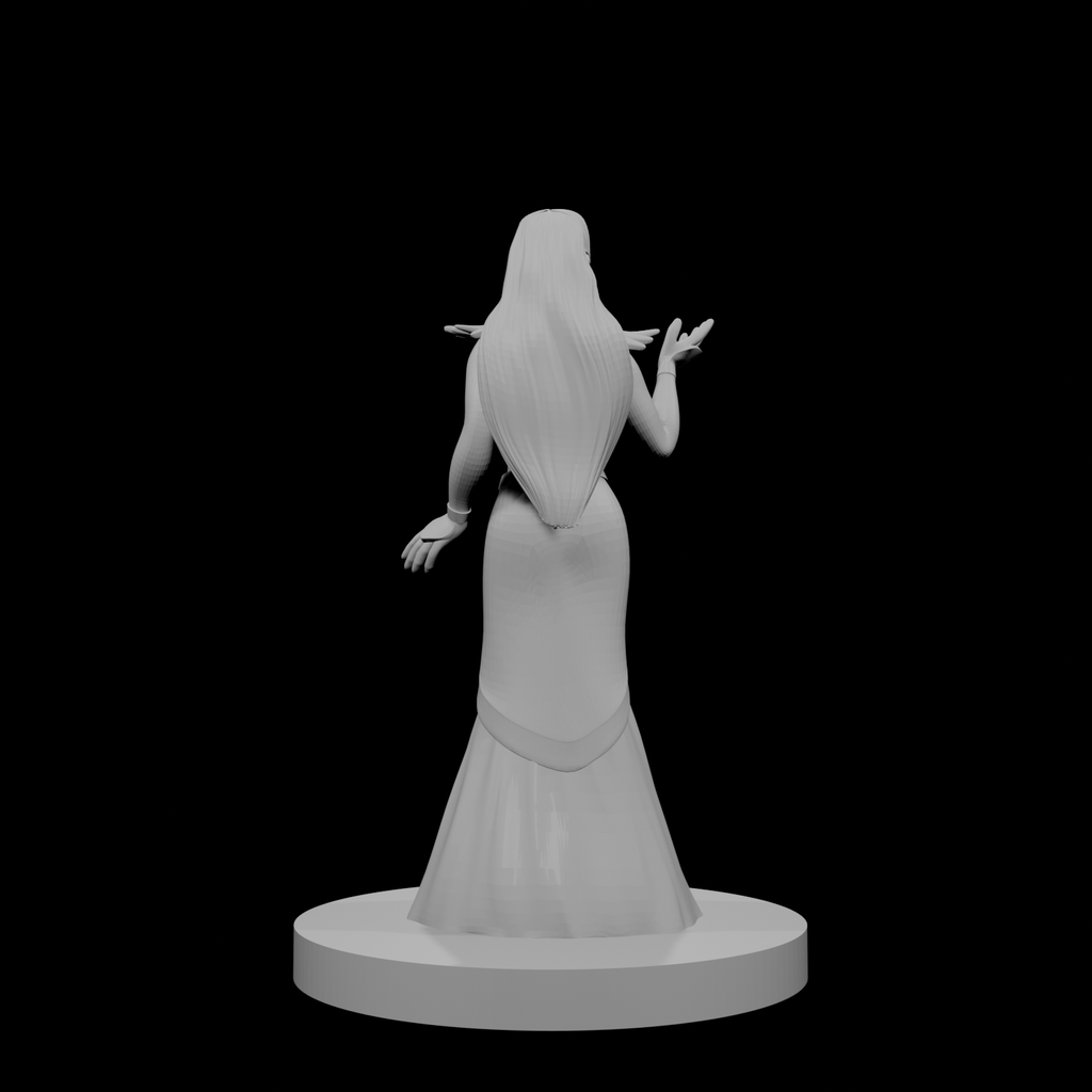 Human Female Wizard with Raven Dress