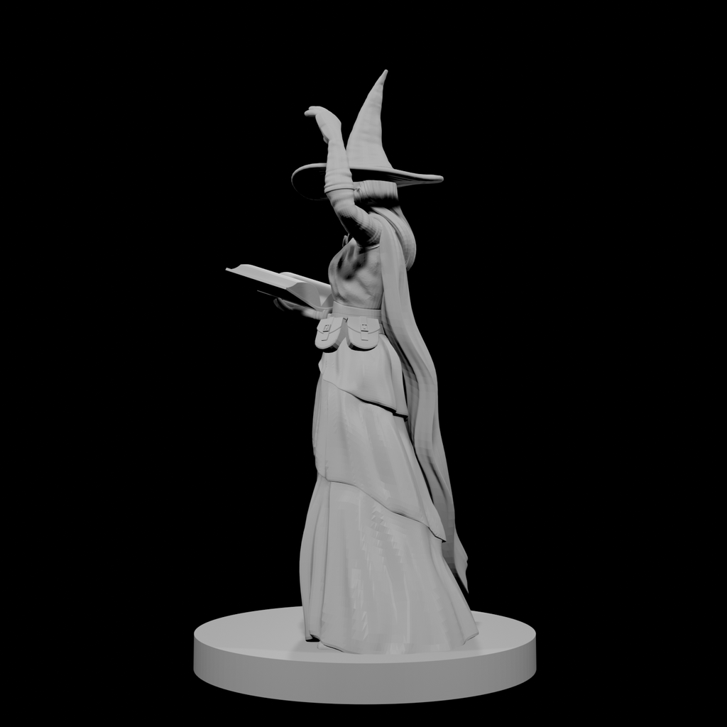 Human Female Wizard with Spellbook