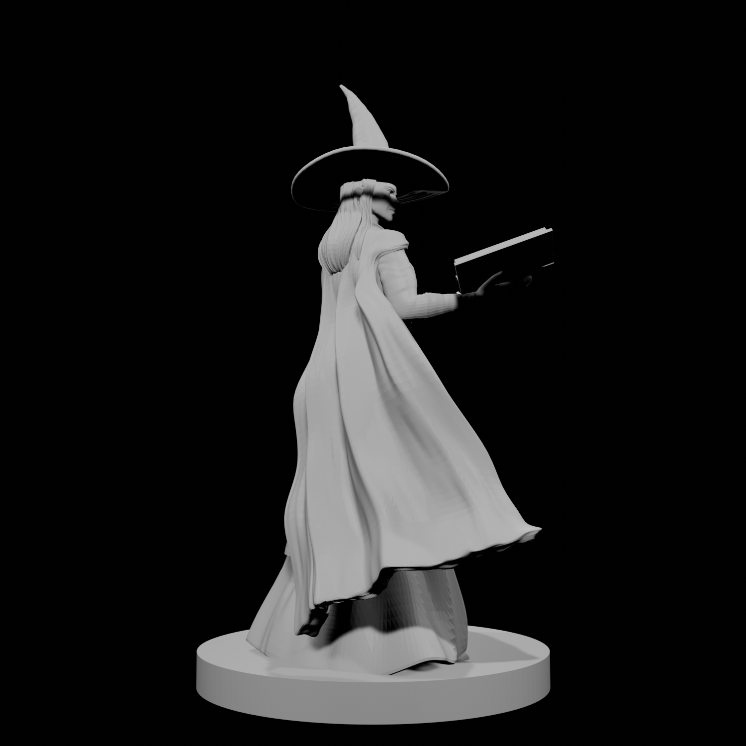 Human Female Wizard with Spellbook