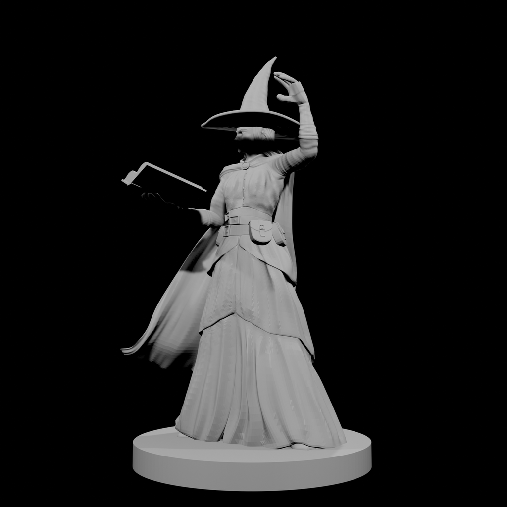 Human Female Wizard with Spellbook