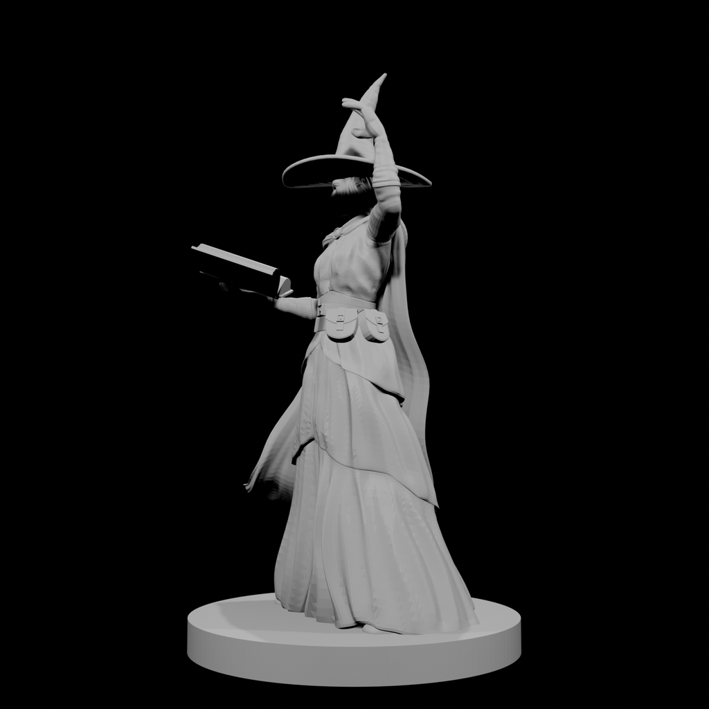 Human Female Wizard with Spellbook
