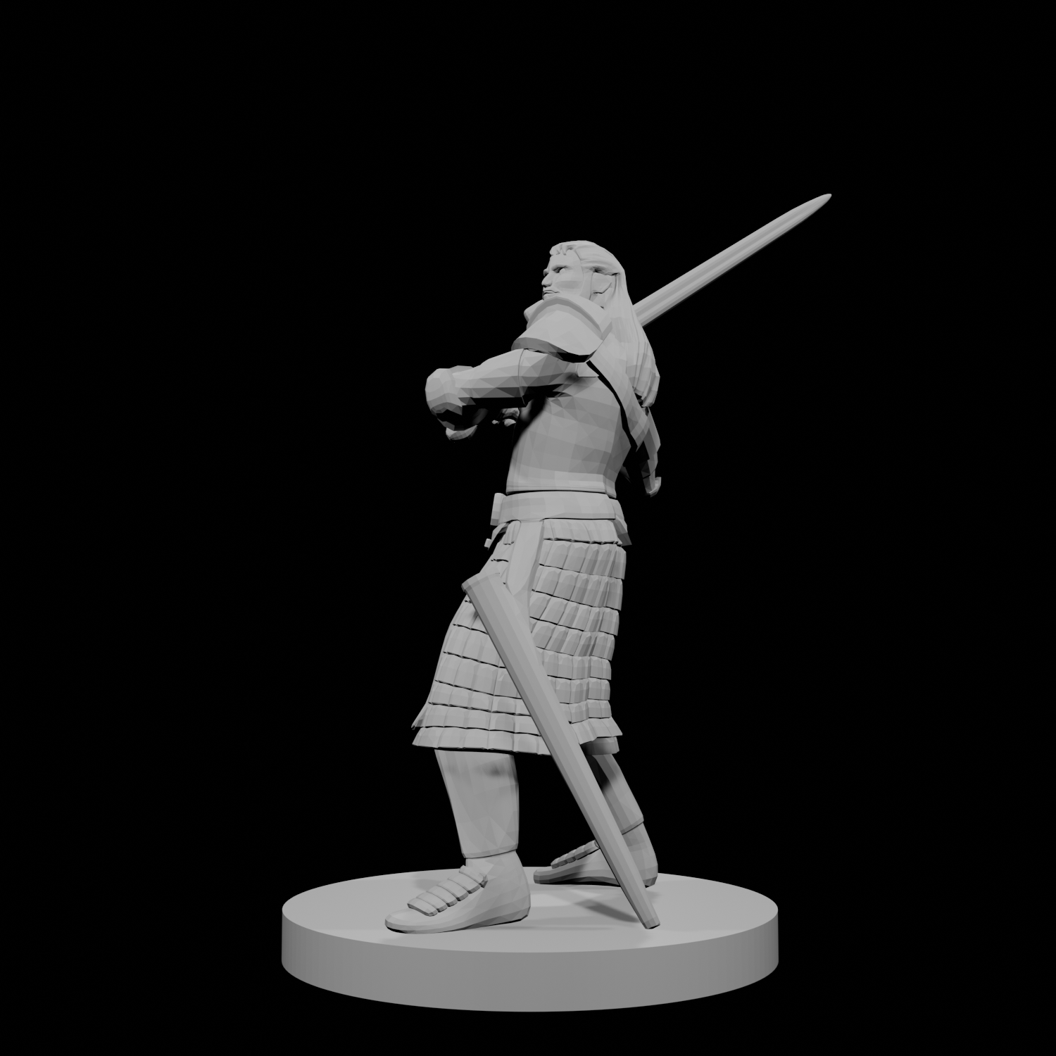 Human Fighter Swinging Sword