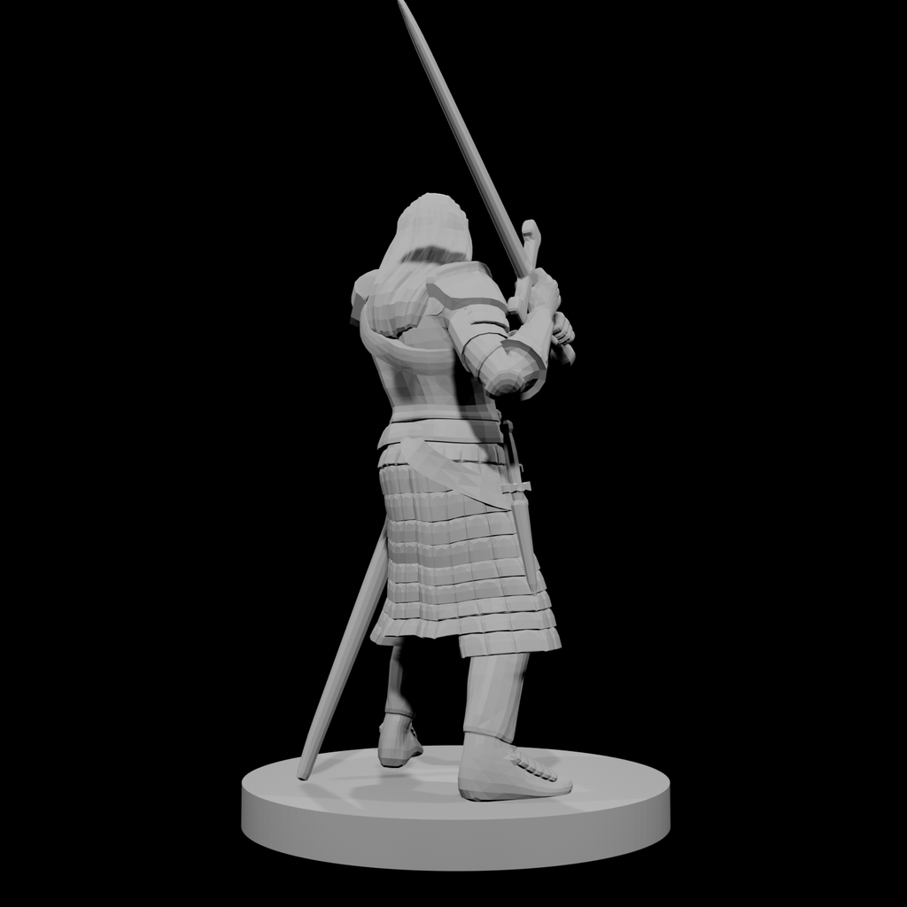 Human Fighter Swinging Sword