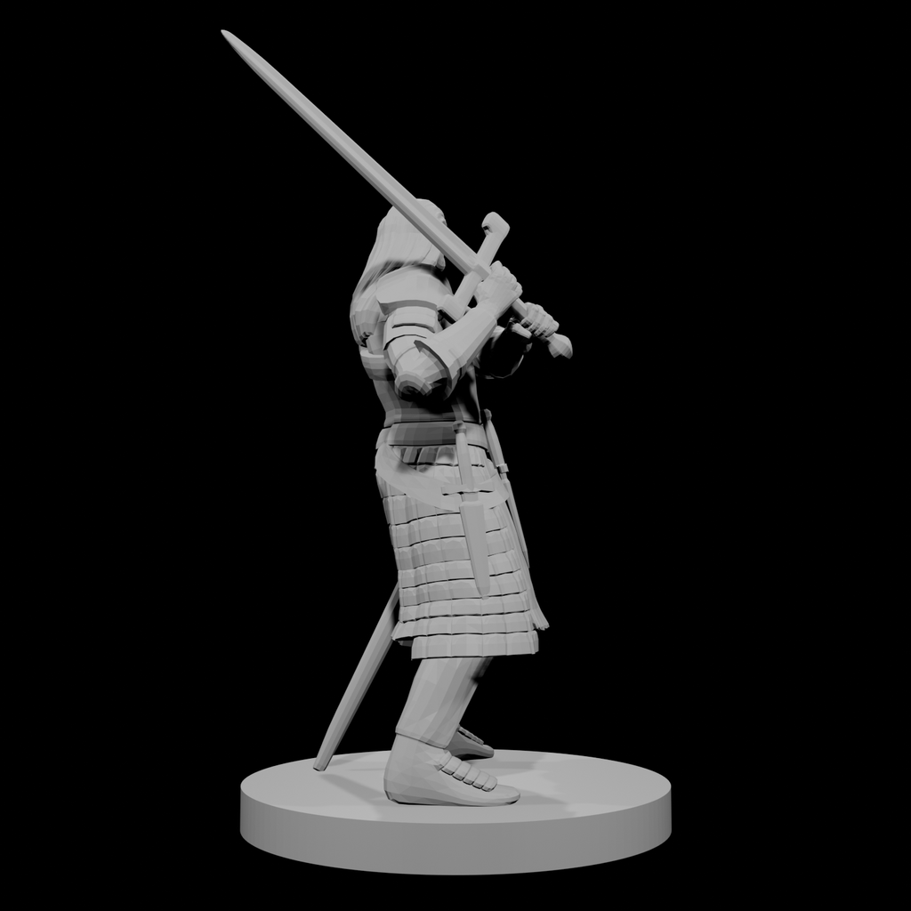 Human Fighter Swinging Sword