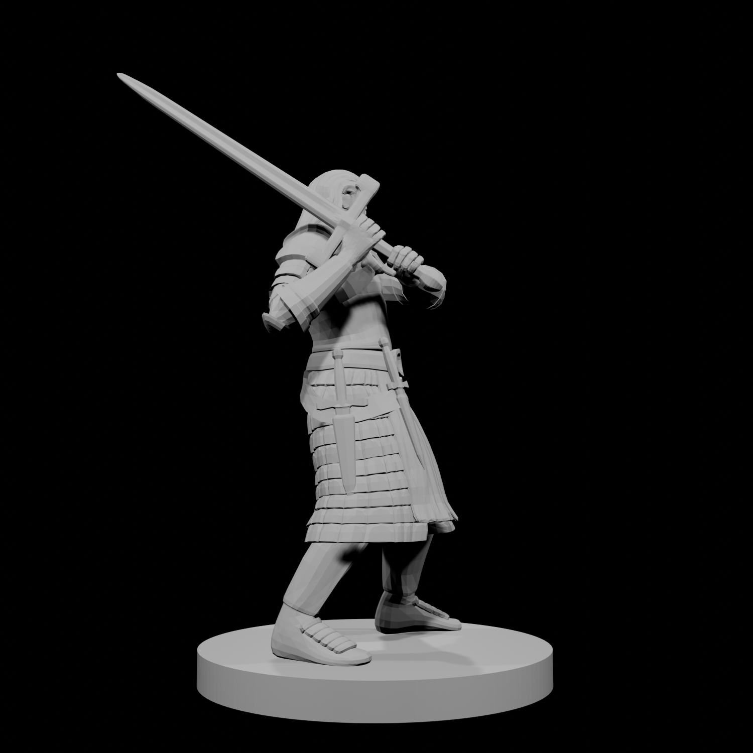 Human Fighter Swinging Sword