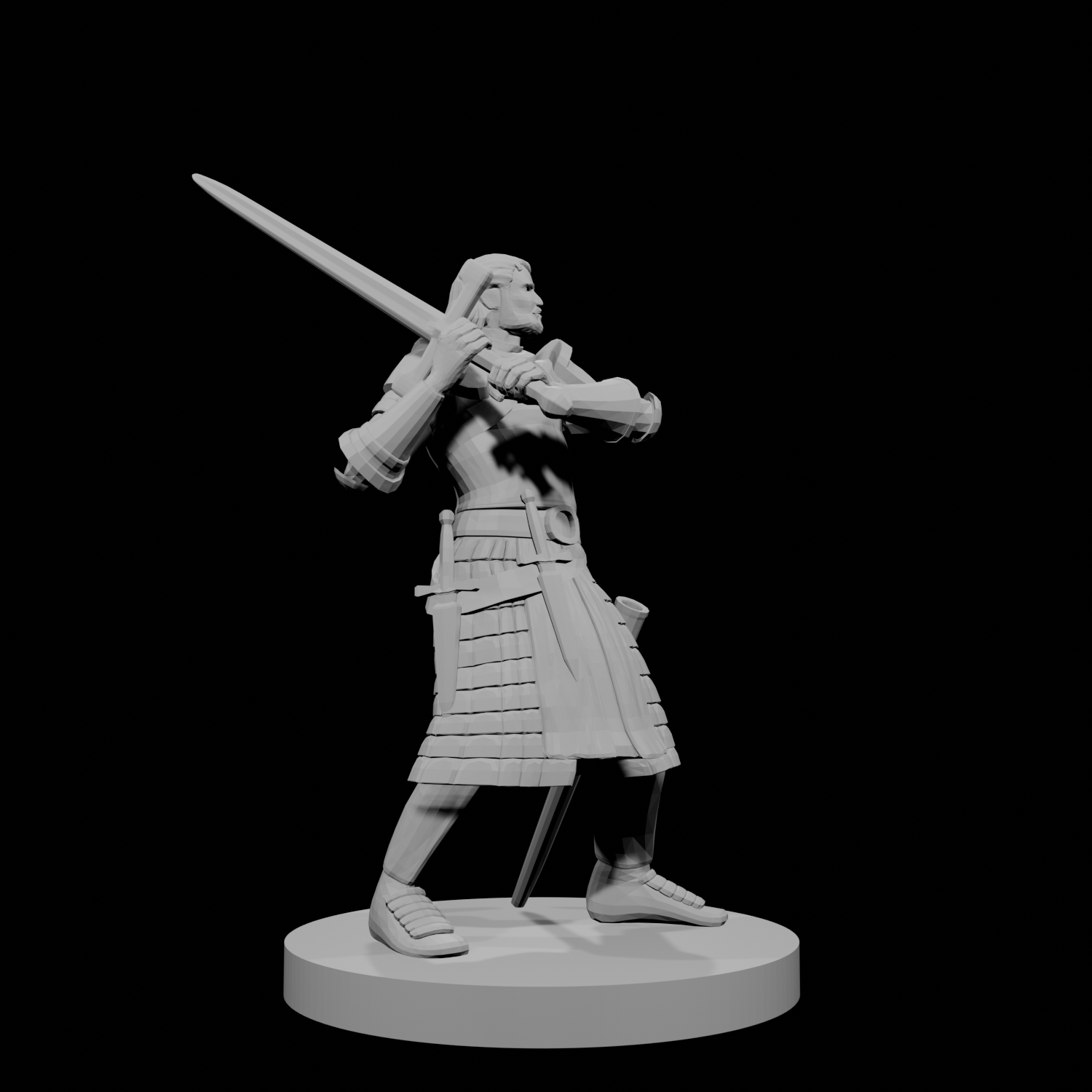 Human Fighter Swinging Sword
