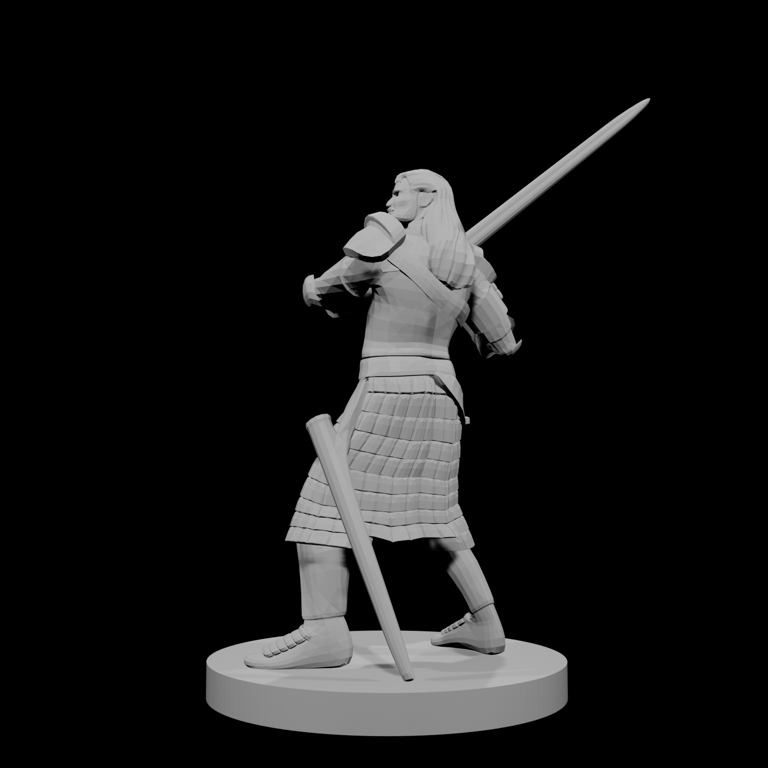 Human Fighter Swinging Sword