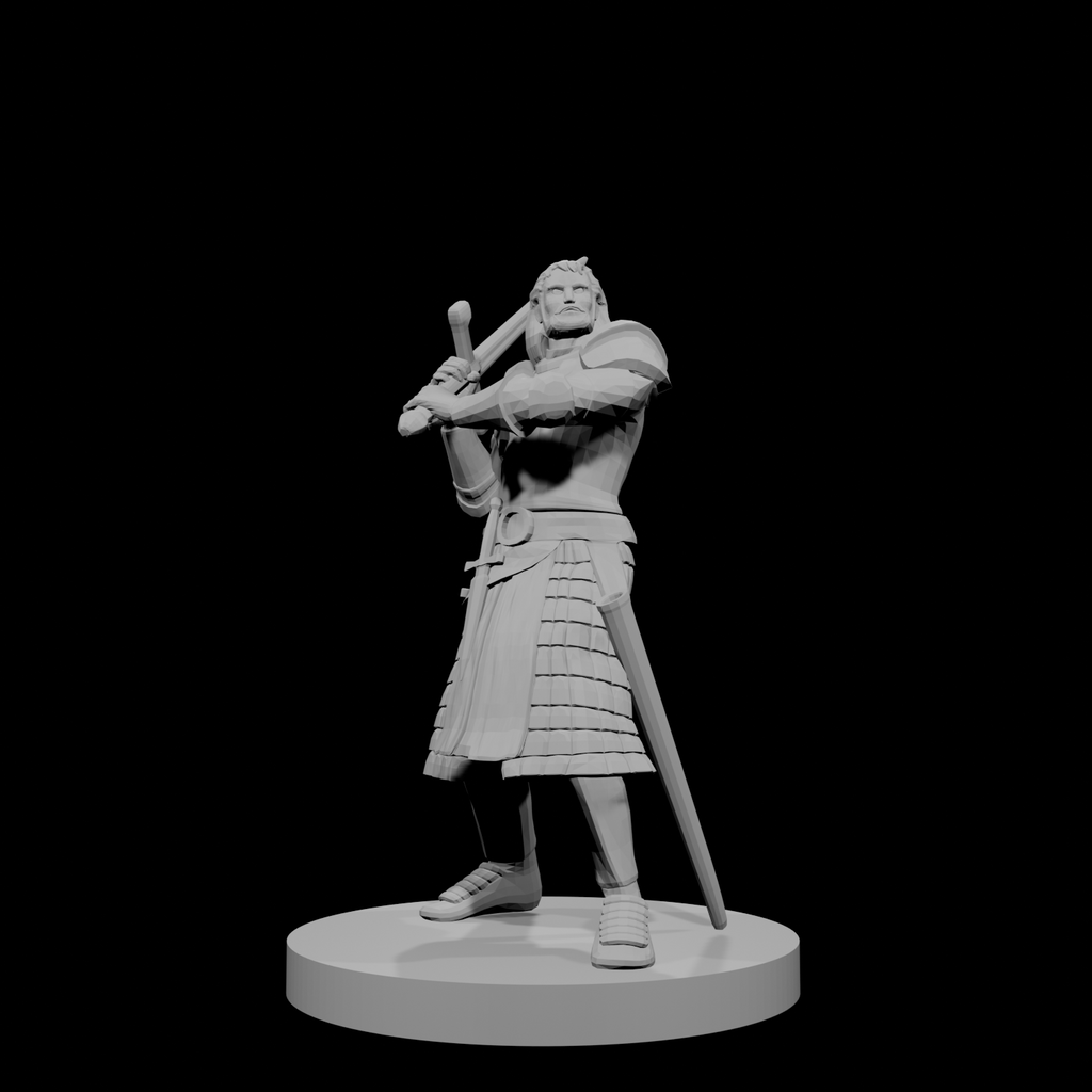 Human Fighter Swinging Sword