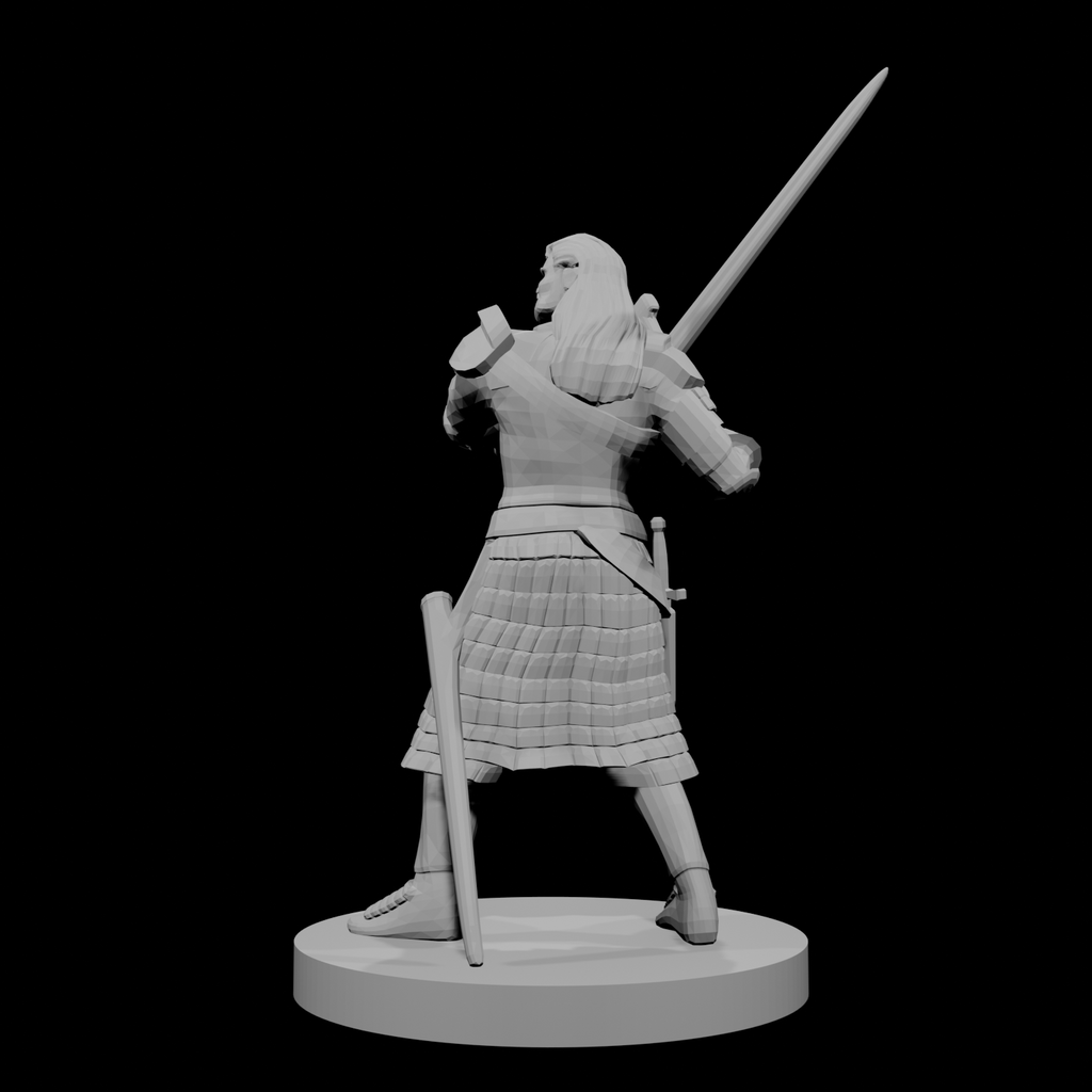Human Fighter Swinging Sword