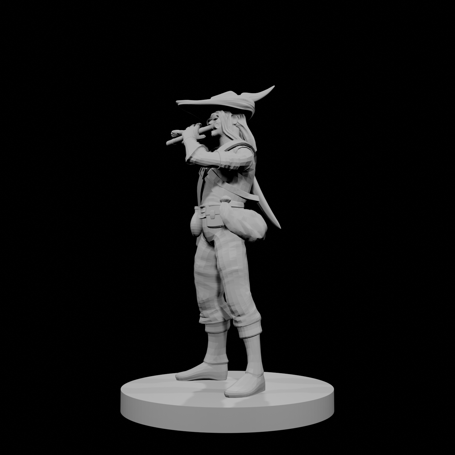 Human Male Bard with Flute