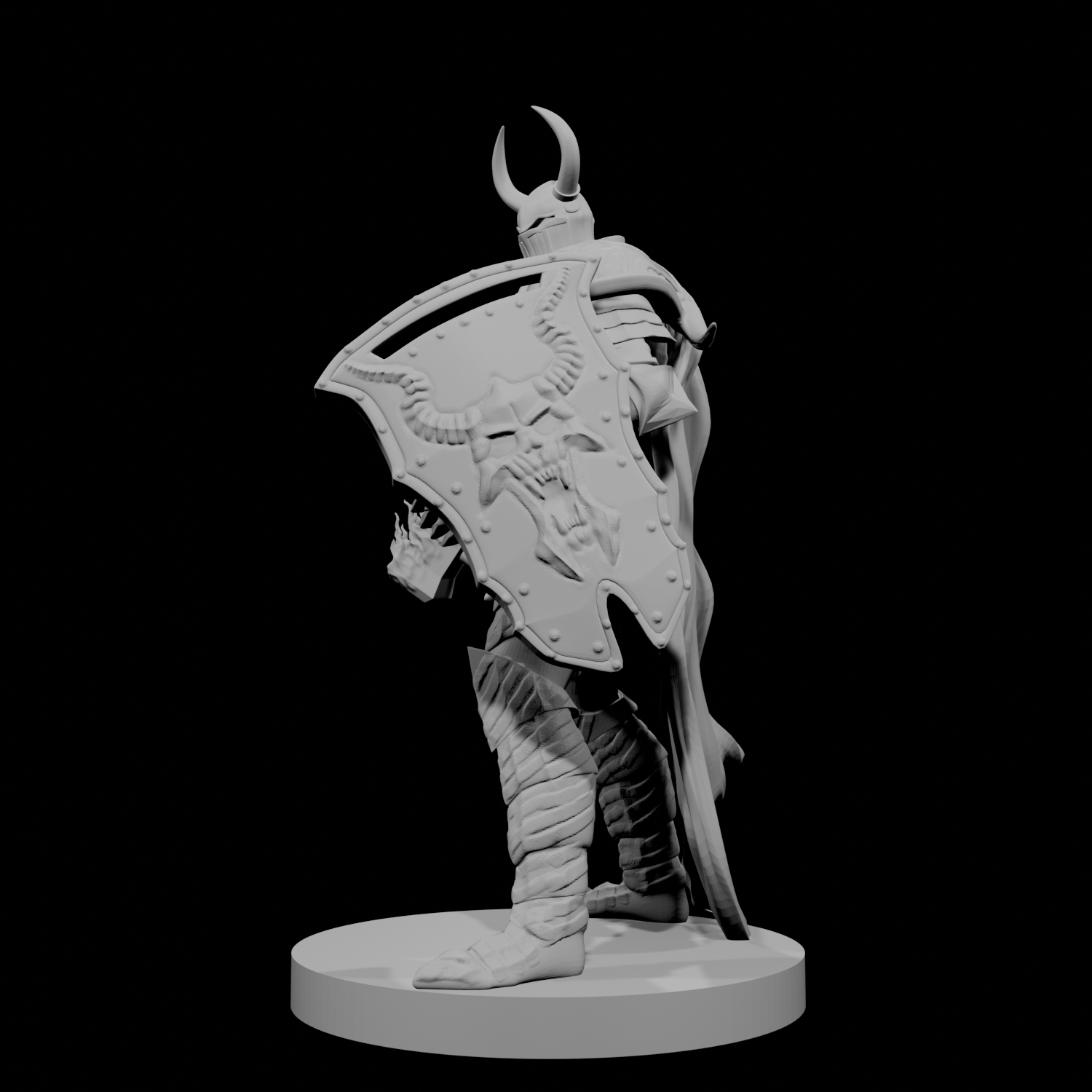 Human Male Fallen Paladin Warhammer and Shield