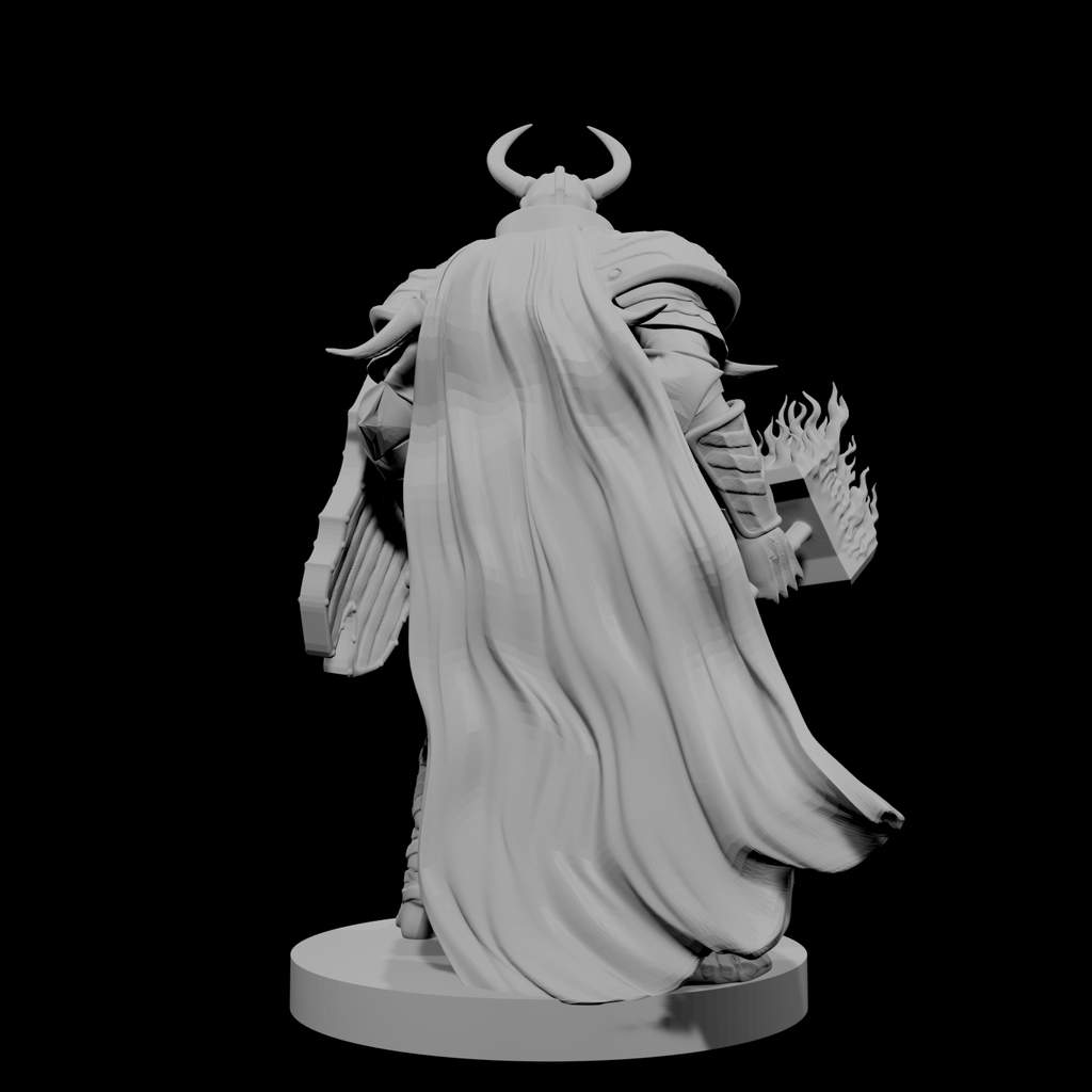 Human Male Fallen Paladin Warhammer and Shield