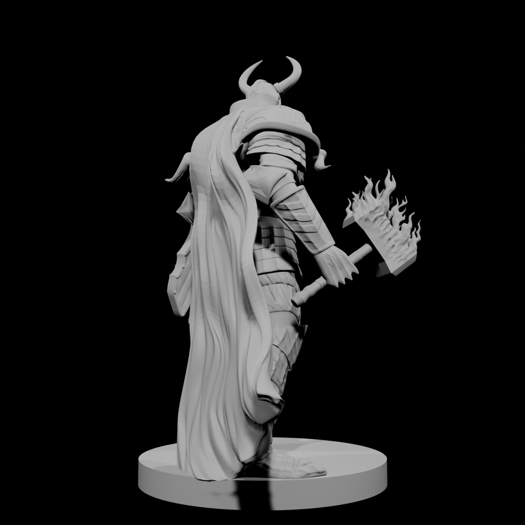 Human Male Fallen Paladin Warhammer and Shield