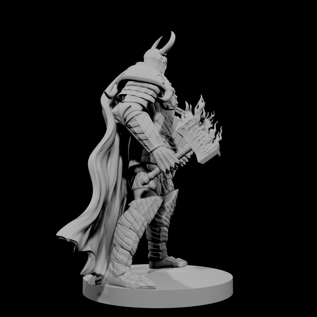 Human Male Fallen Paladin Warhammer and Shield