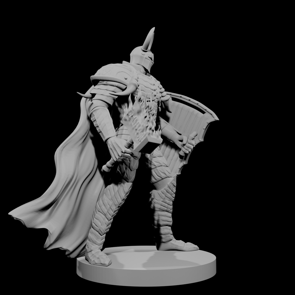 Human Male Fallen Paladin Warhammer and Shield