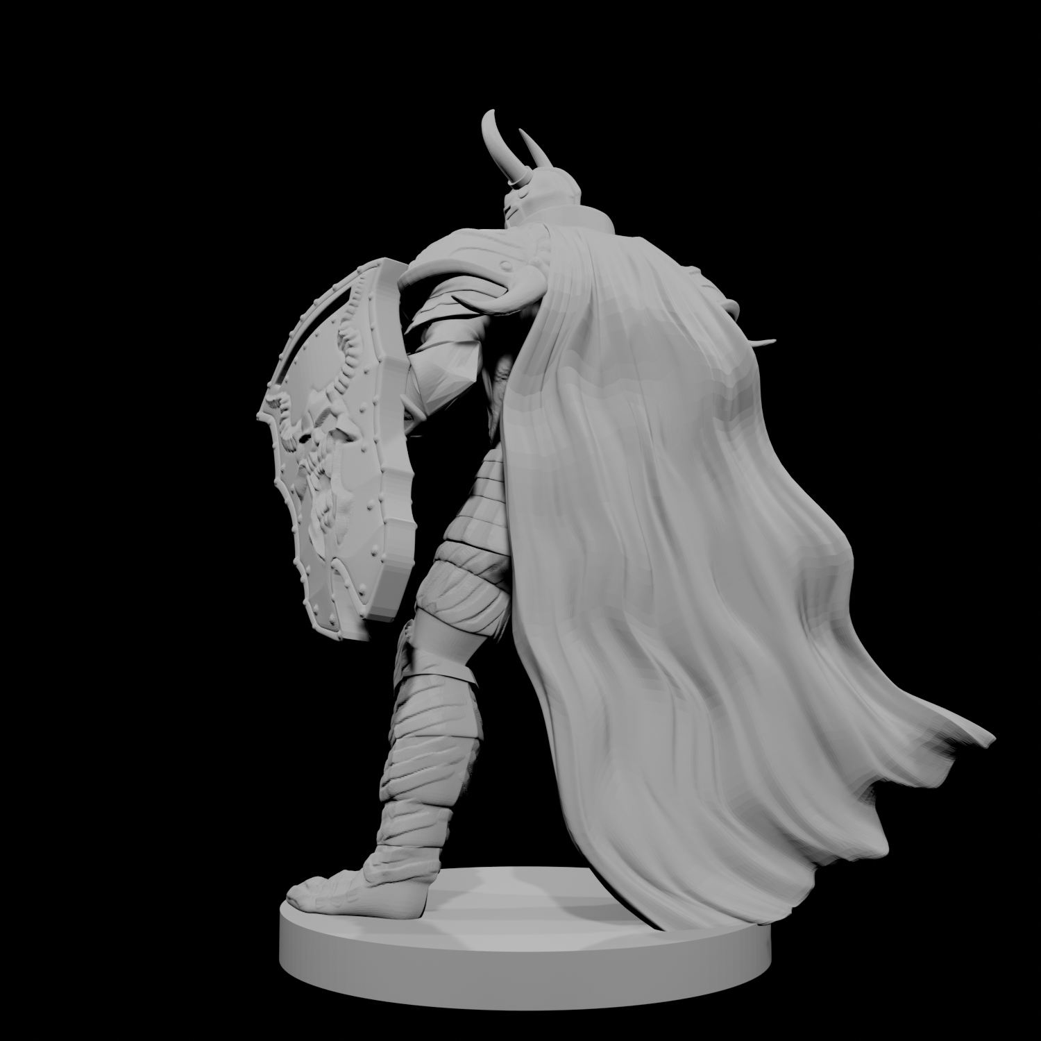 Human Male Fallen Paladin Warhammer and Shield