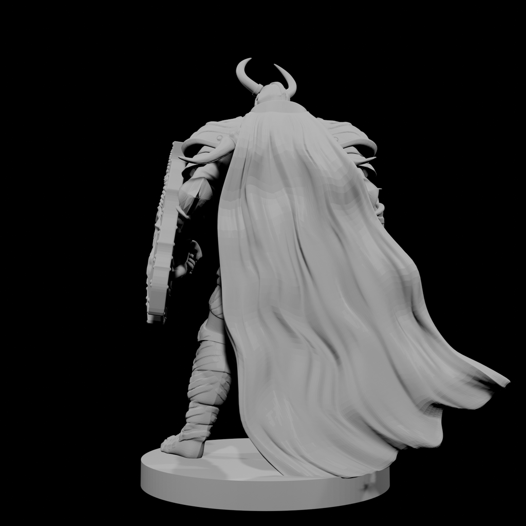 Human Male Fallen Paladin Warhammer and Shield