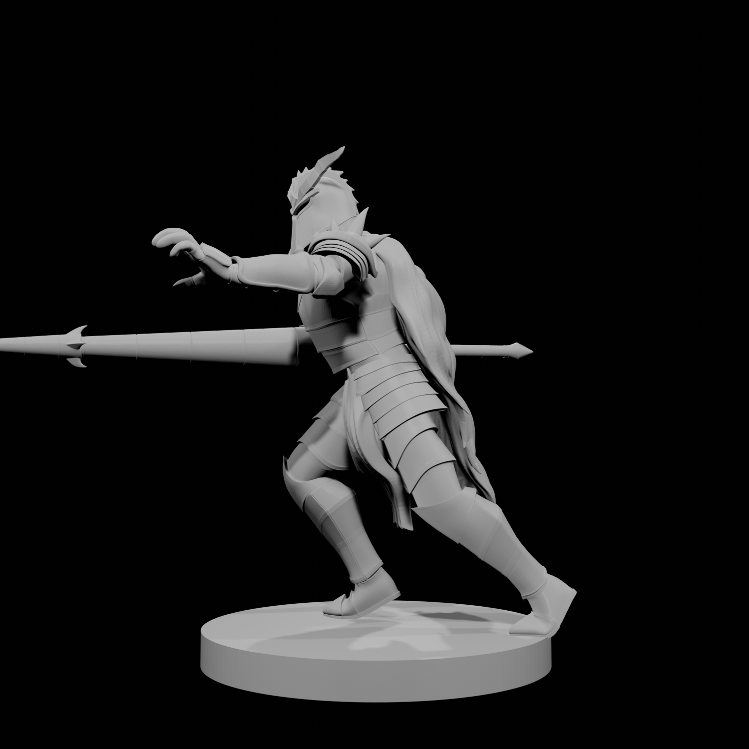 Human Male Fallen Paladin with Lance