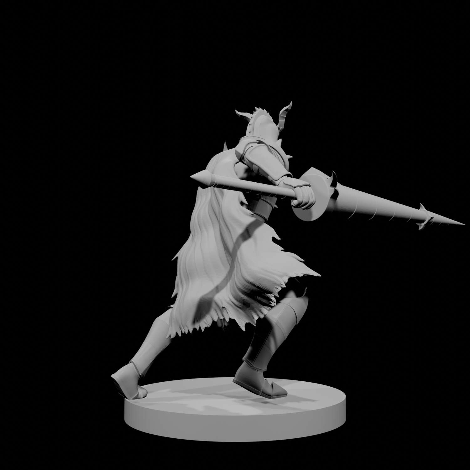Human Male Fallen Paladin with Lance