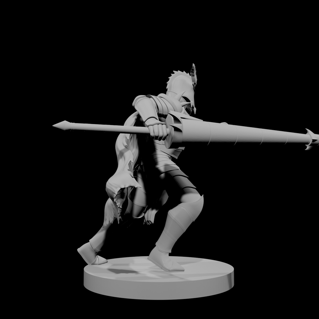 Human Male Fallen Paladin with Lance