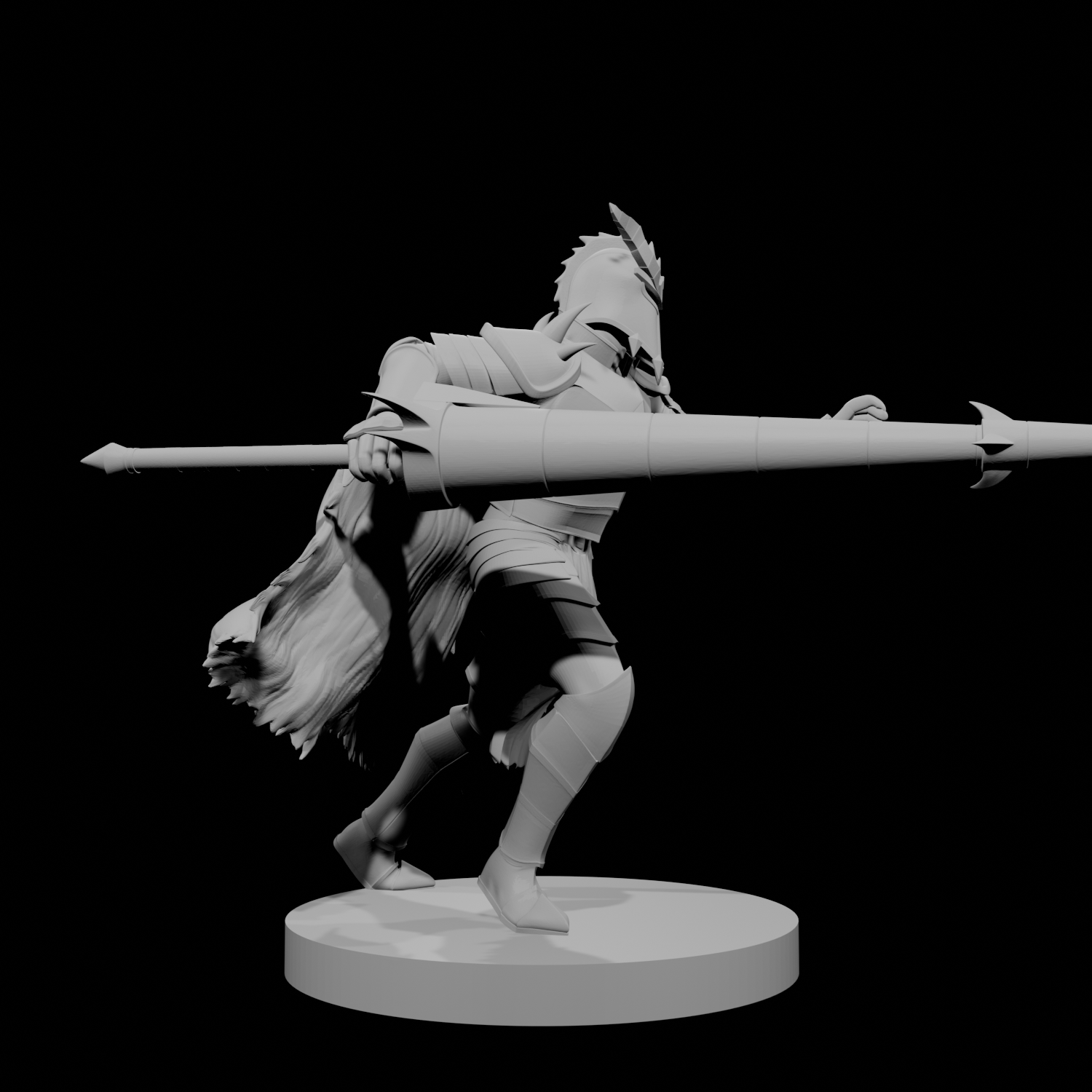 Human Male Fallen Paladin with Lance