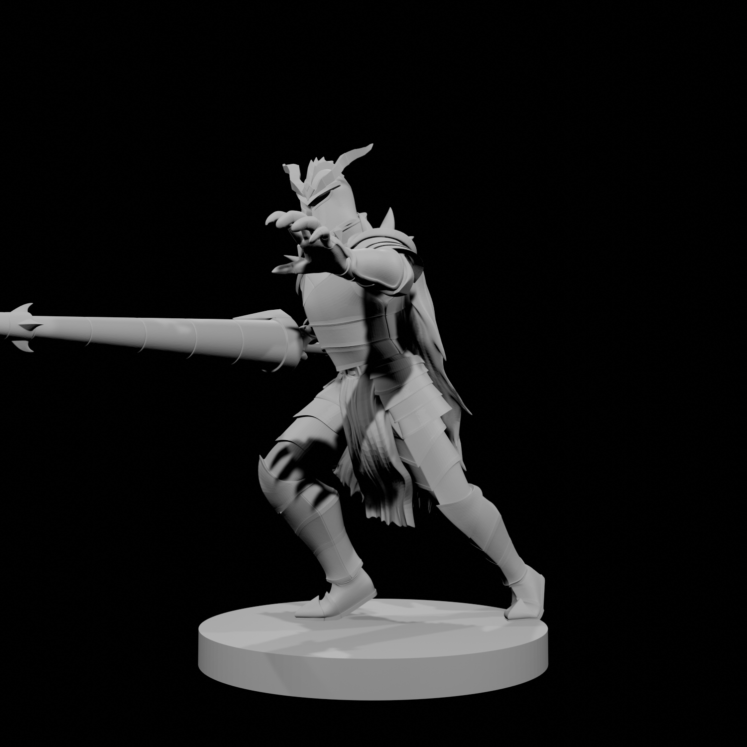 Human Male Fallen Paladin with Lance