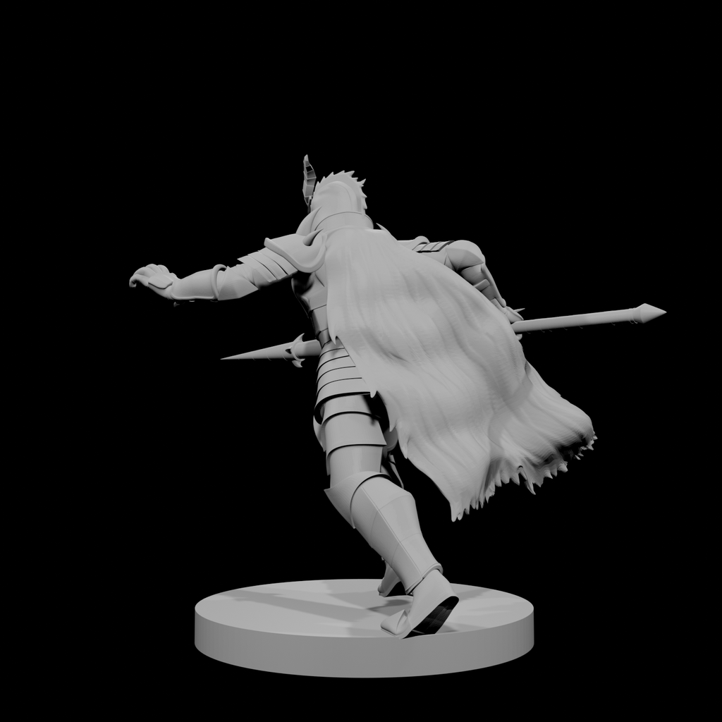 Human Male Fallen Paladin with Lance