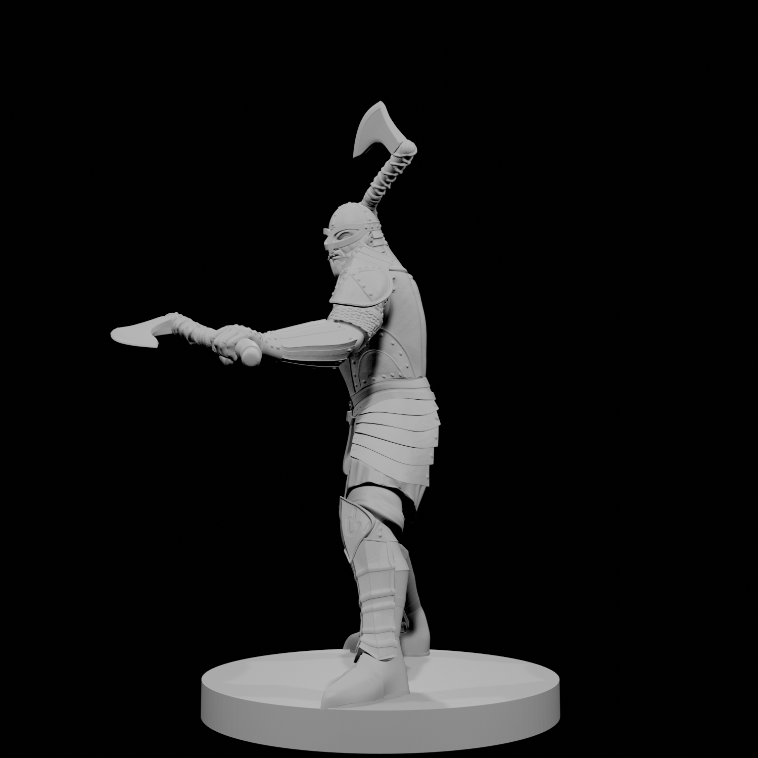 Human Male Fighter 4 Two Axes