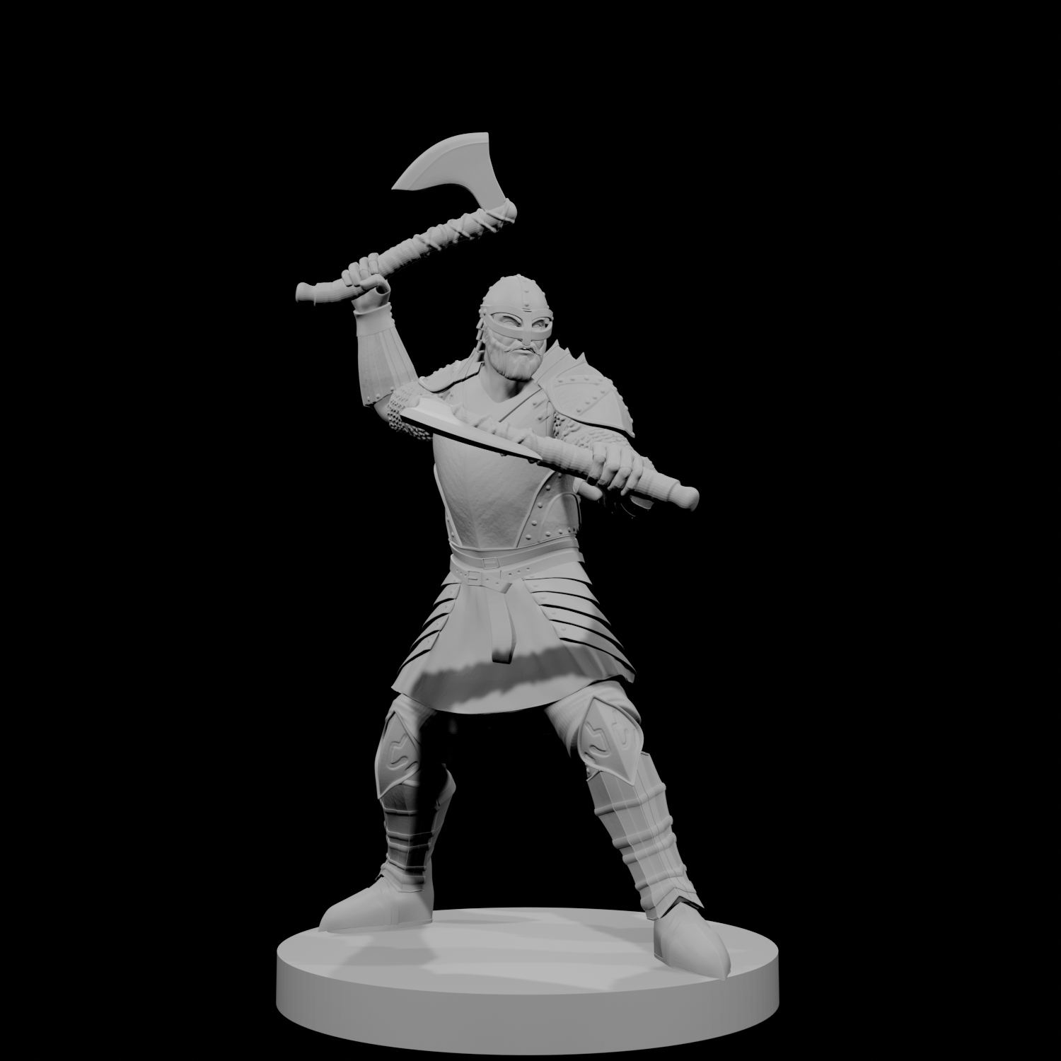 Human Male Fighter 4 Two Axes