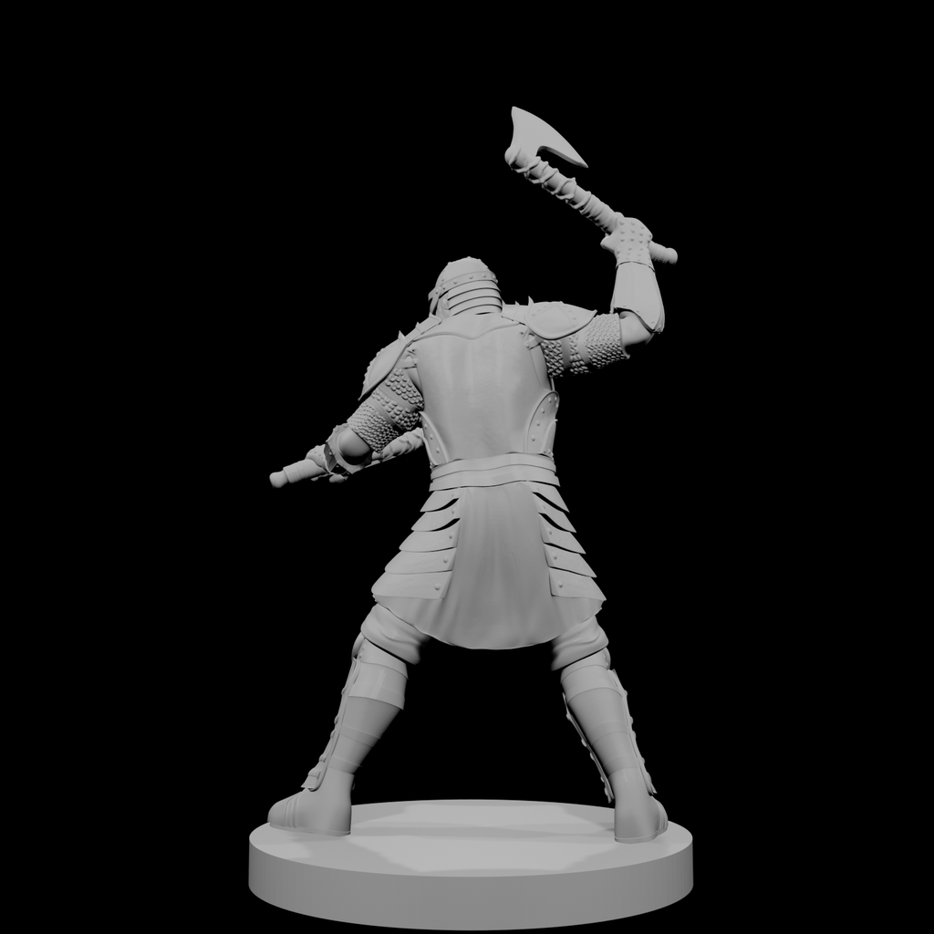 Human Male Fighter 4 Two Axes