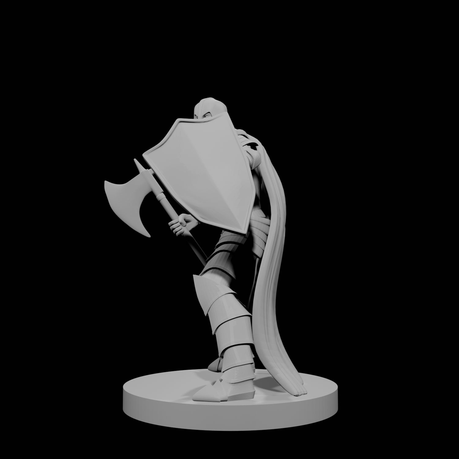 Human Male Fighter Axe and Shield