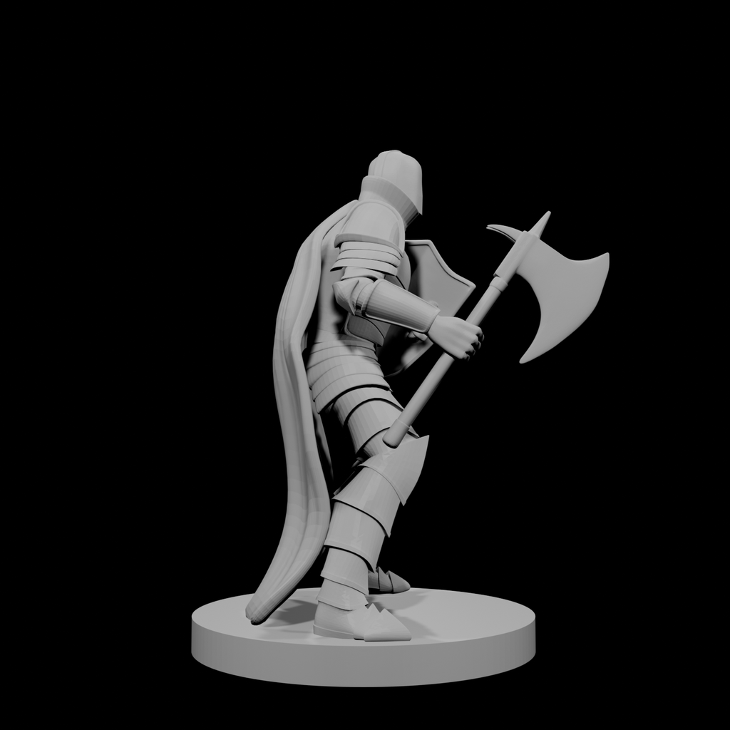 Human Male Fighter Axe and Shield