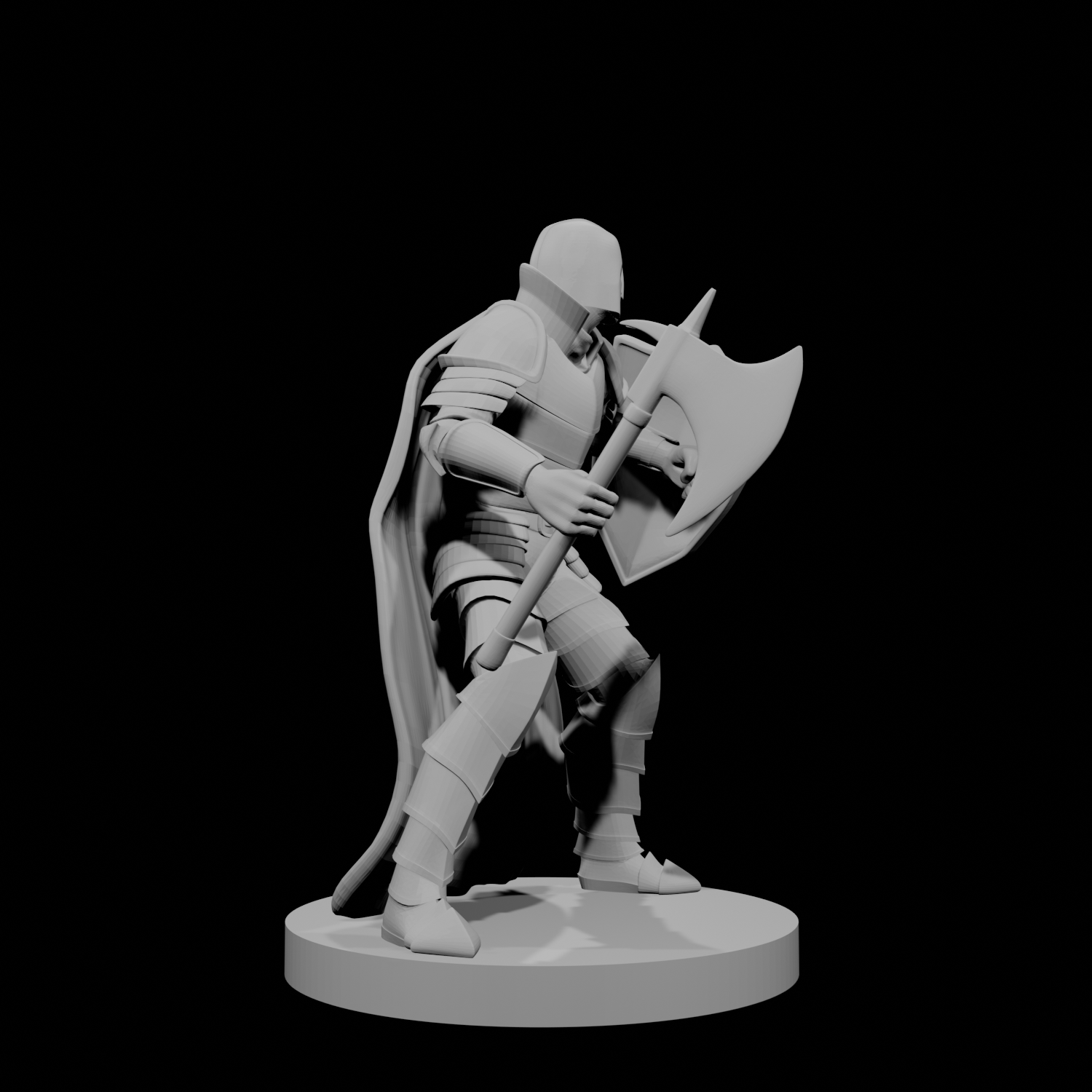Human Male Fighter Axe and Shield