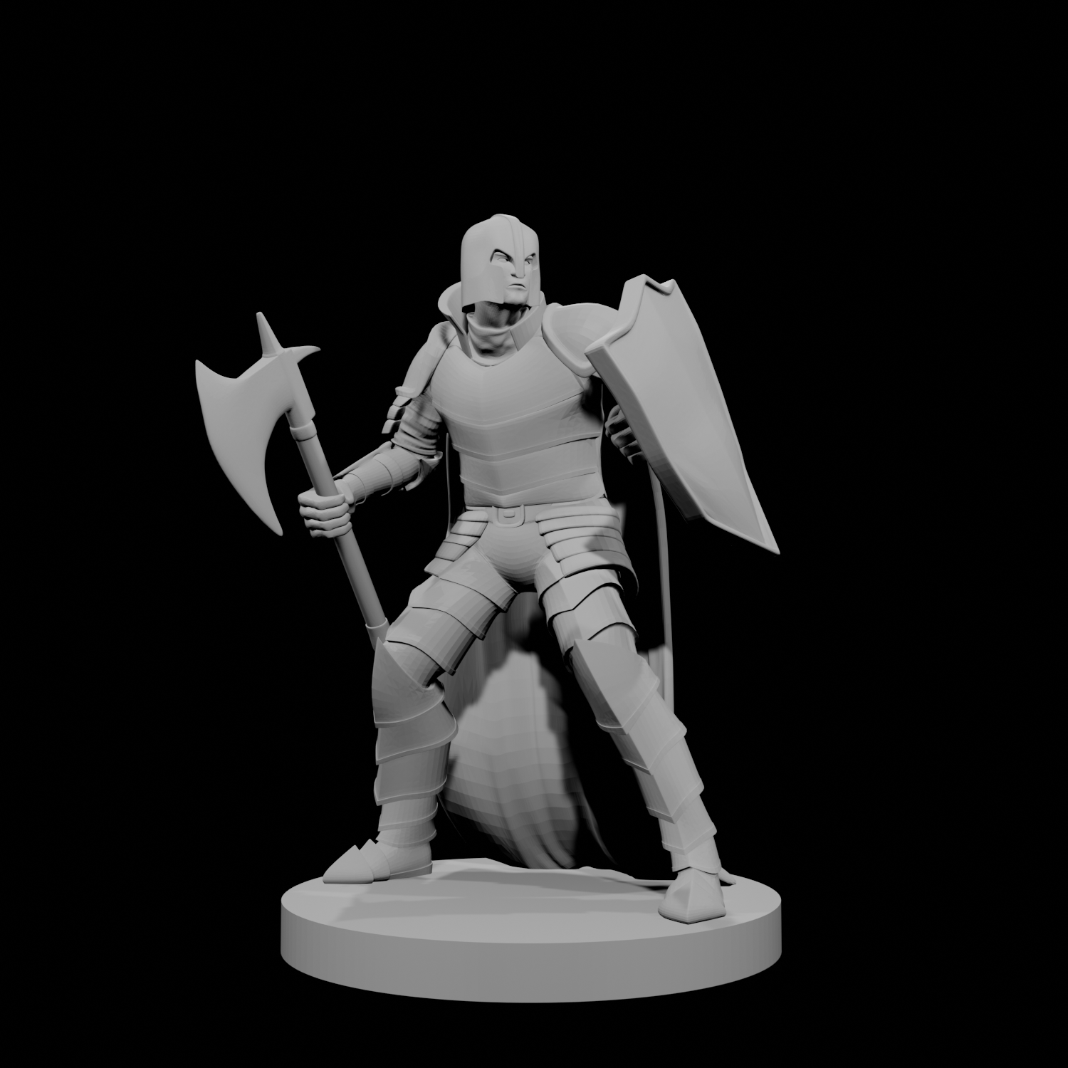 Human Male Fighter Axe and Shield