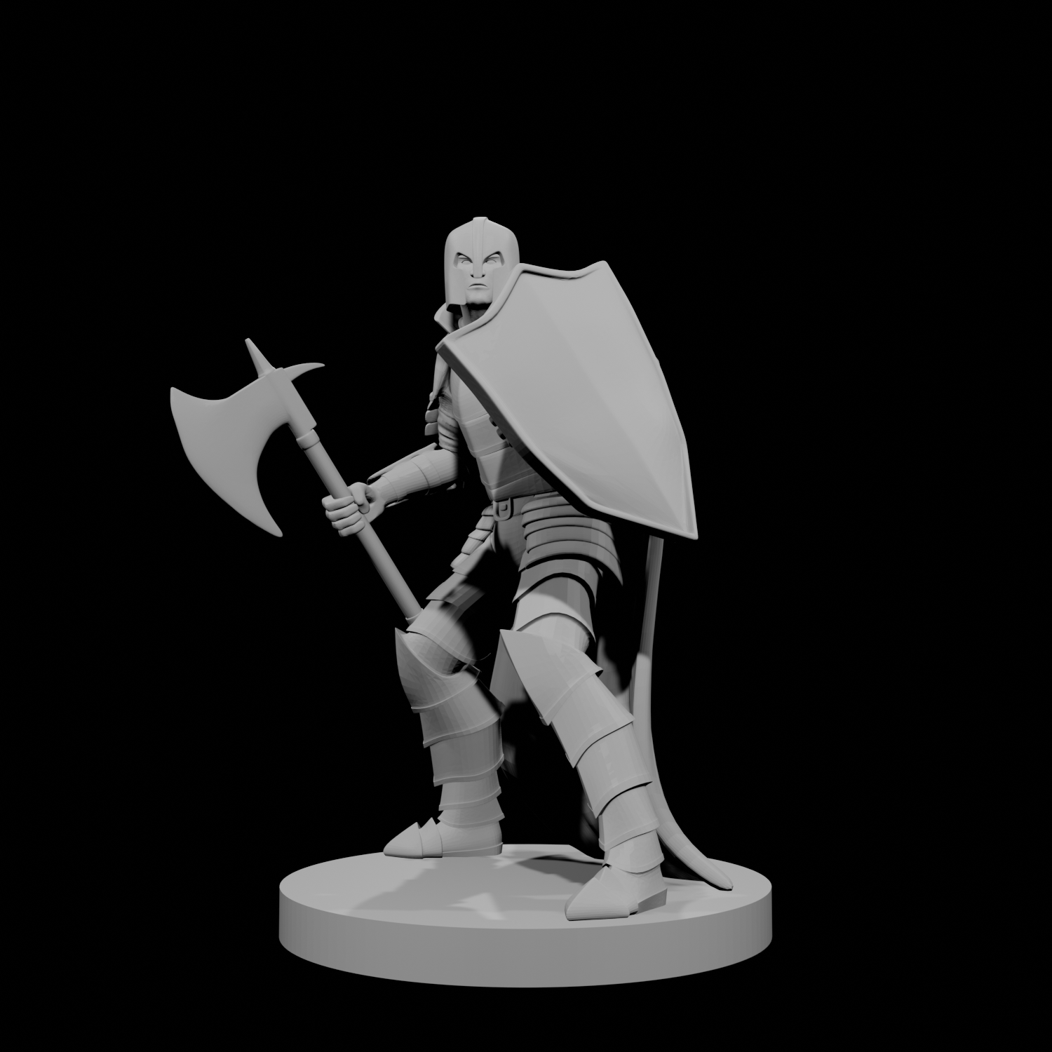 Human Male Fighter Axe and Shield