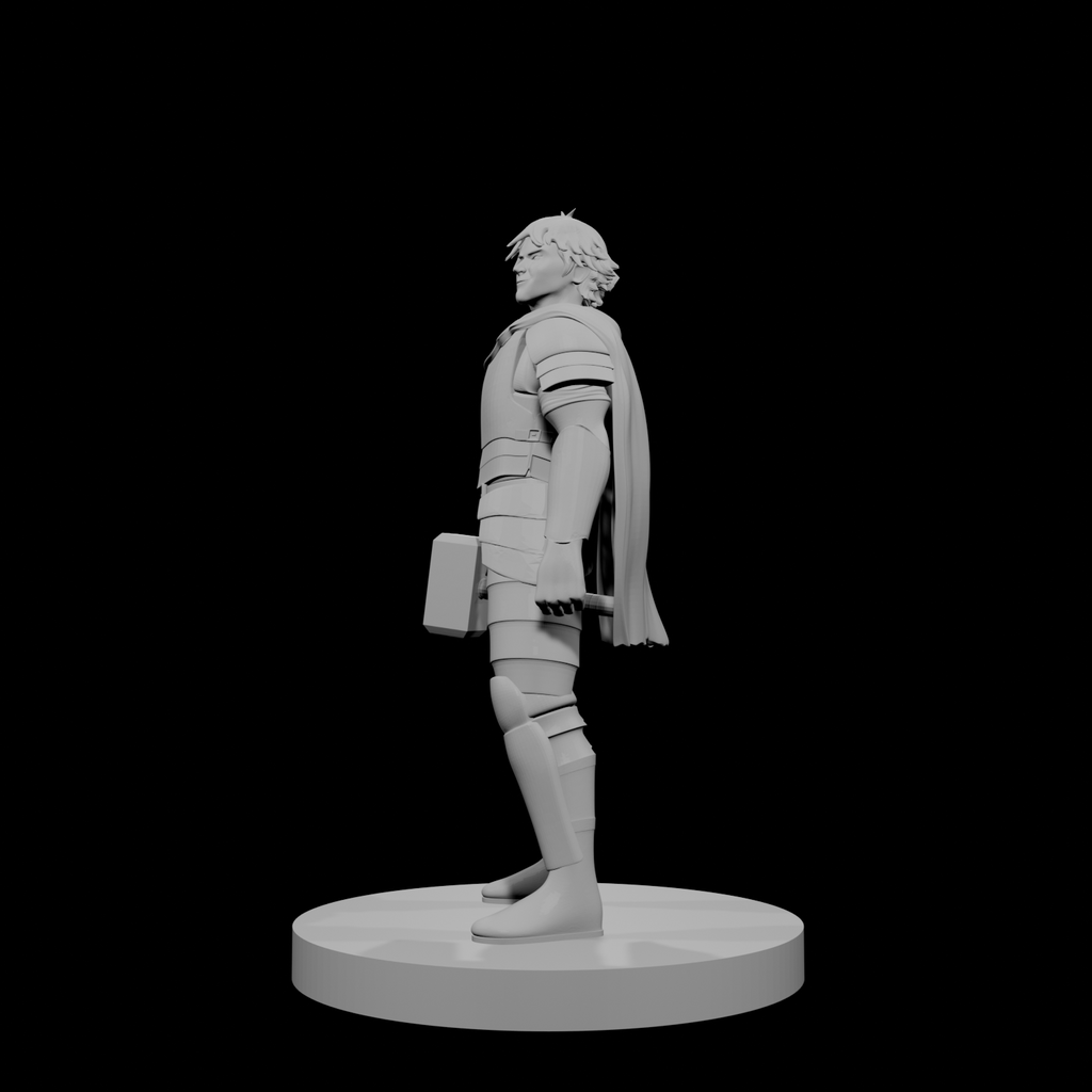 Human Male Fighter Heavy Armor & Warhammer