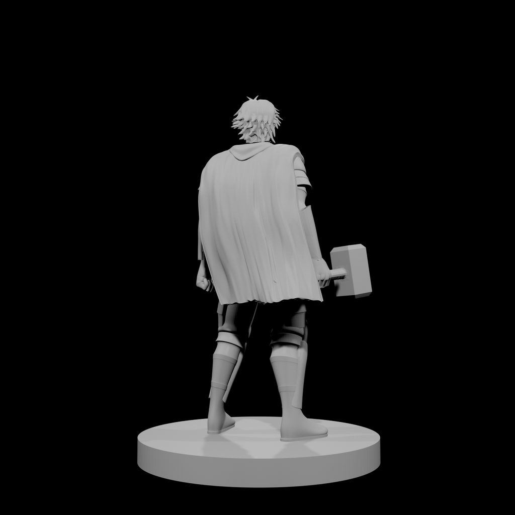 Human Male Fighter Heavy Armor & Warhammer