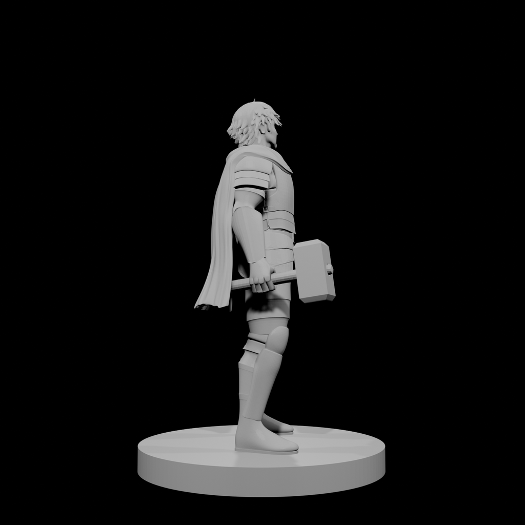Human Male Fighter Heavy Armor & Warhammer