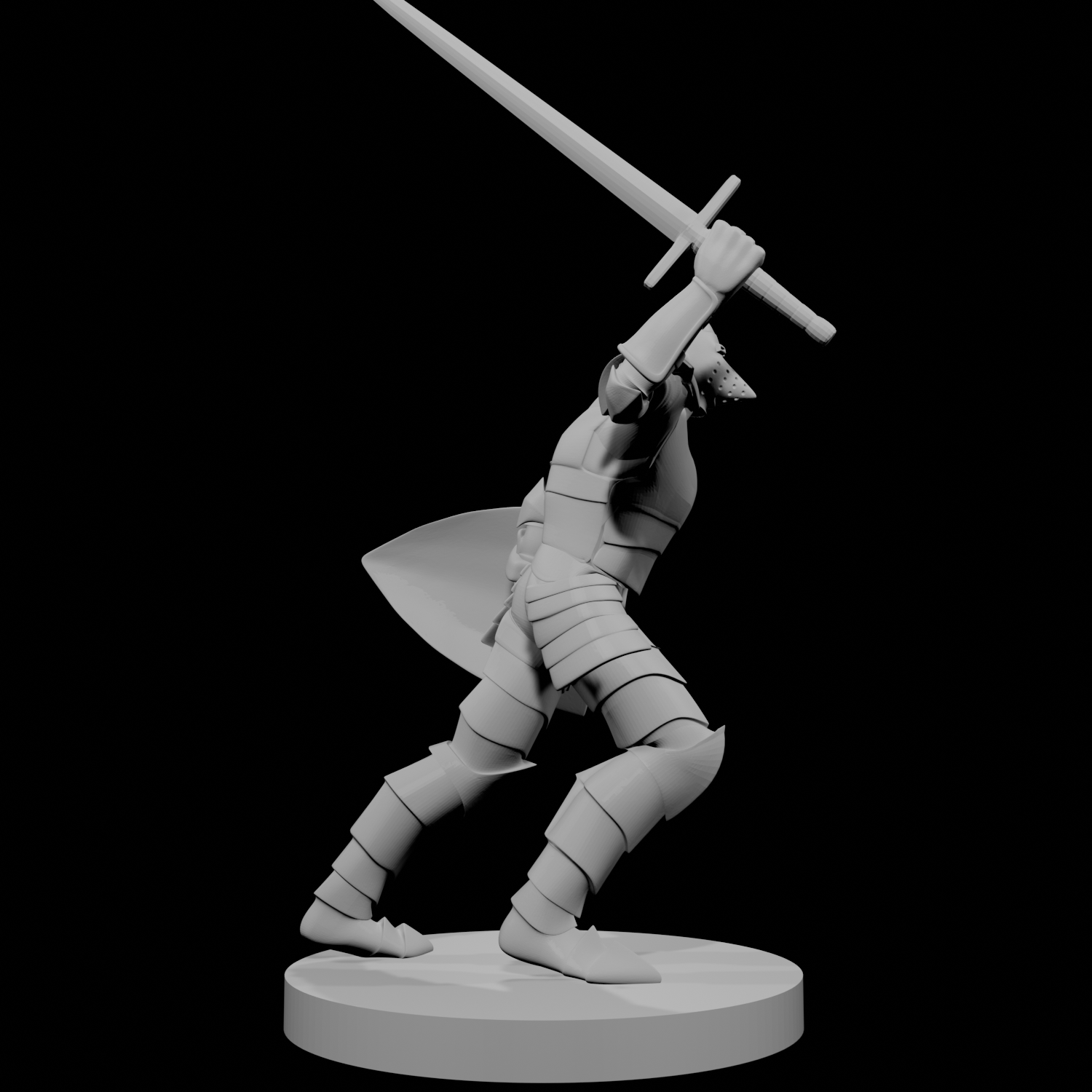 Human Male Fighter with hounskull bacinet