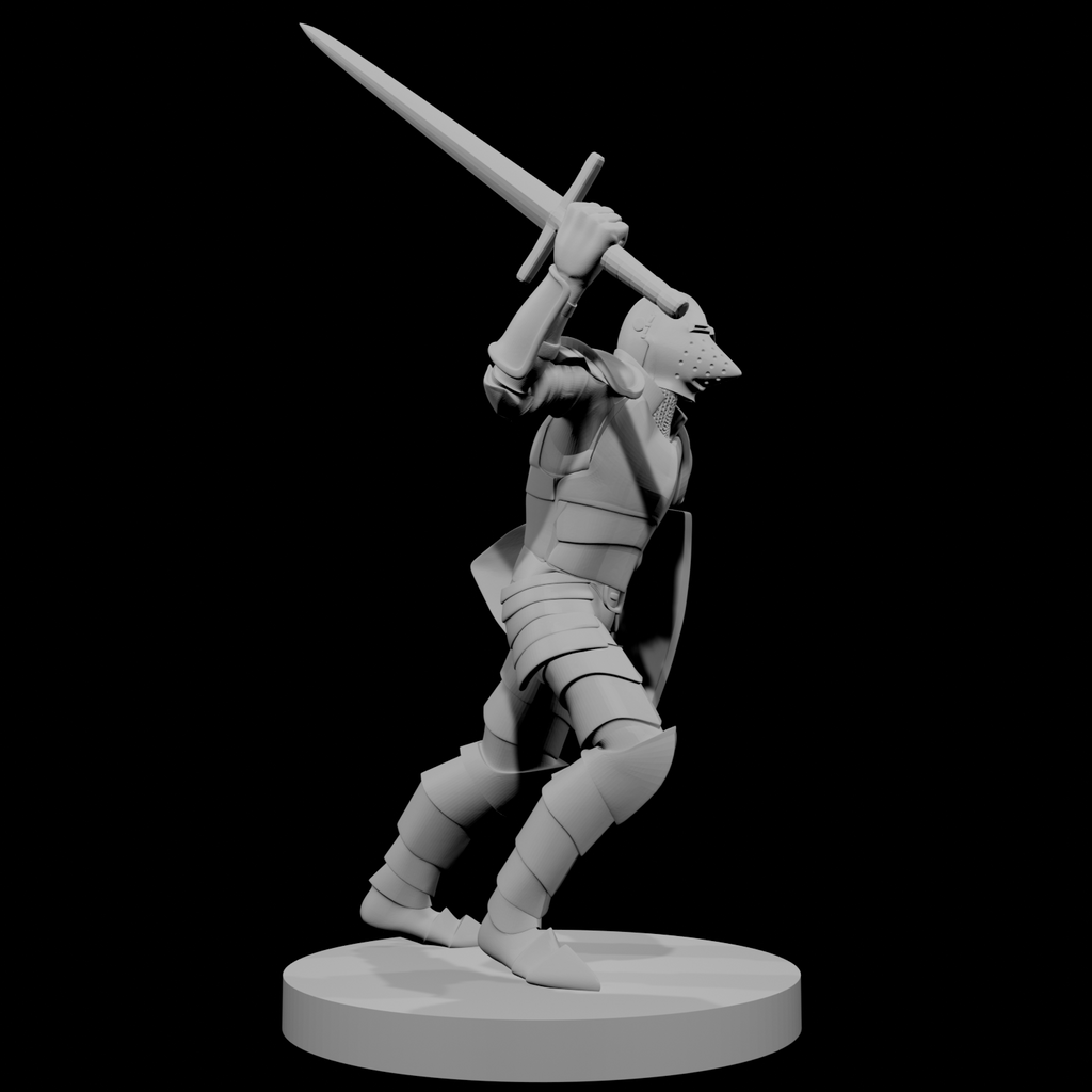 Human Male Fighter with hounskull bacinet