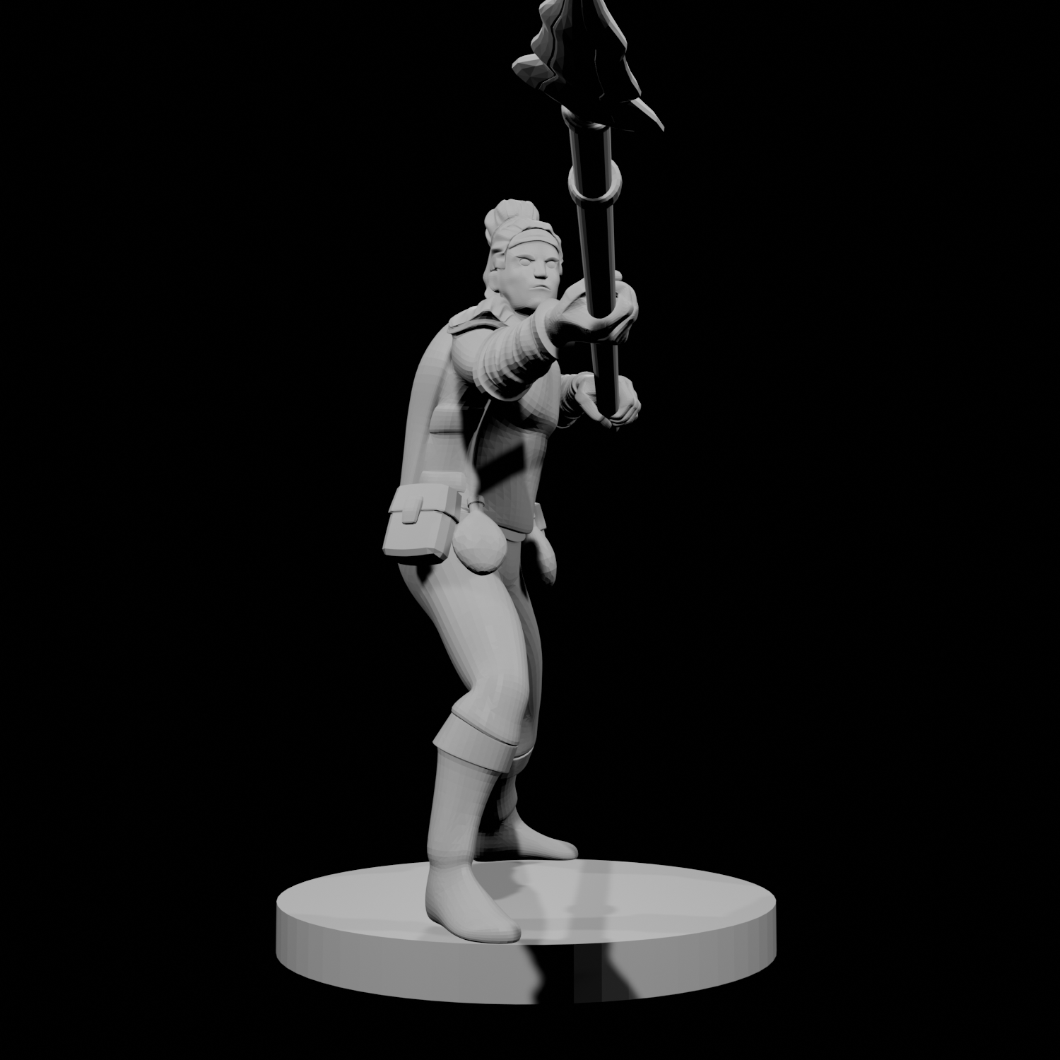 Human Male Fighter with Spear