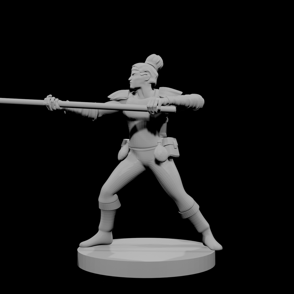 Human Male Fighter with Spear