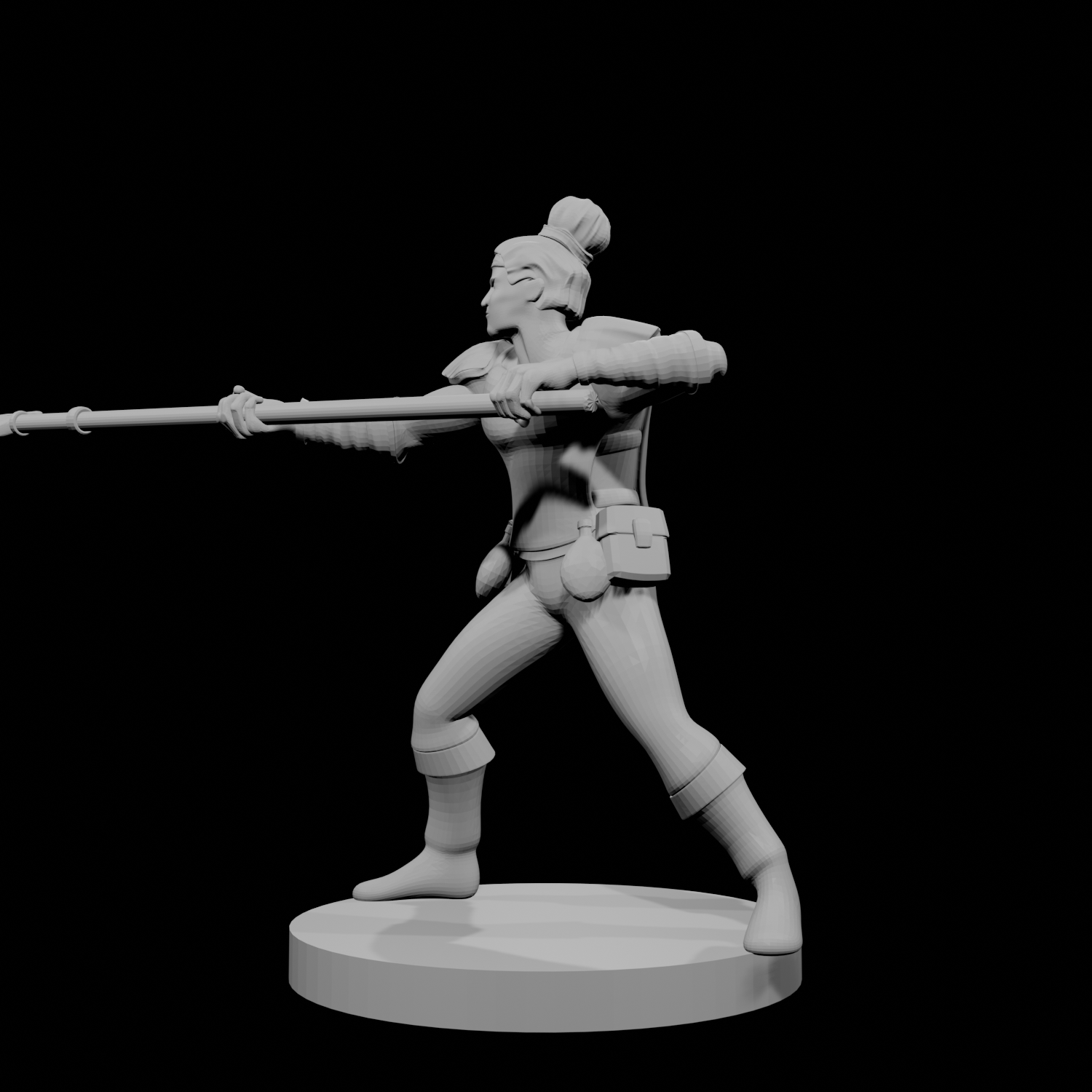 Human Male Fighter with Spear