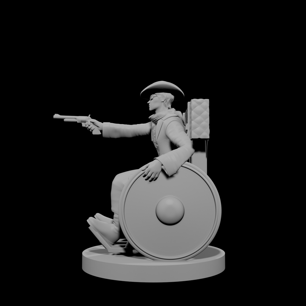 Human Male Gunslinger in Wheelchair