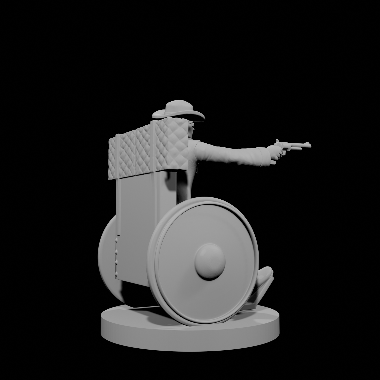 Human Male Gunslinger in Wheelchair