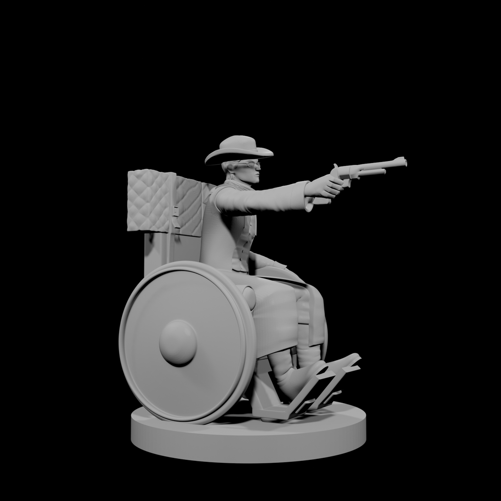 Human Male Gunslinger in Wheelchair