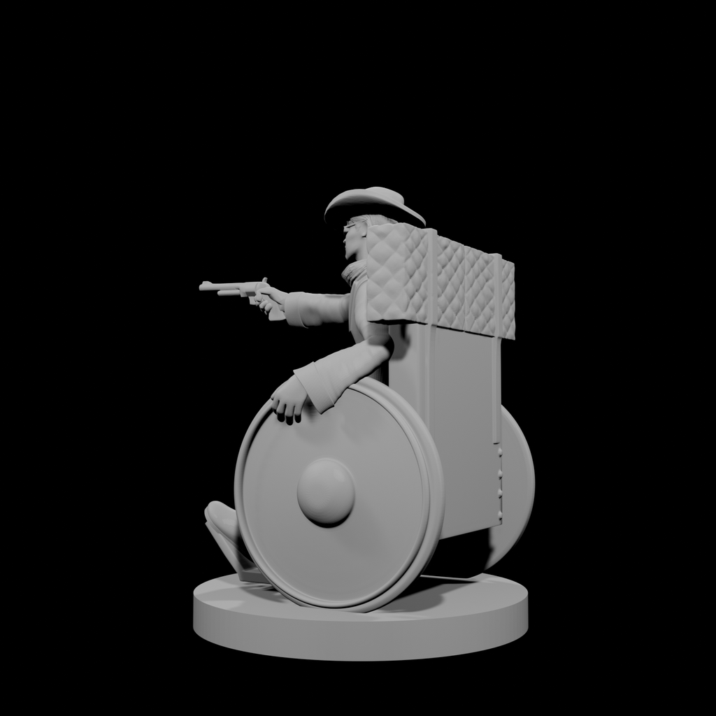 Human Male Gunslinger in Wheelchair