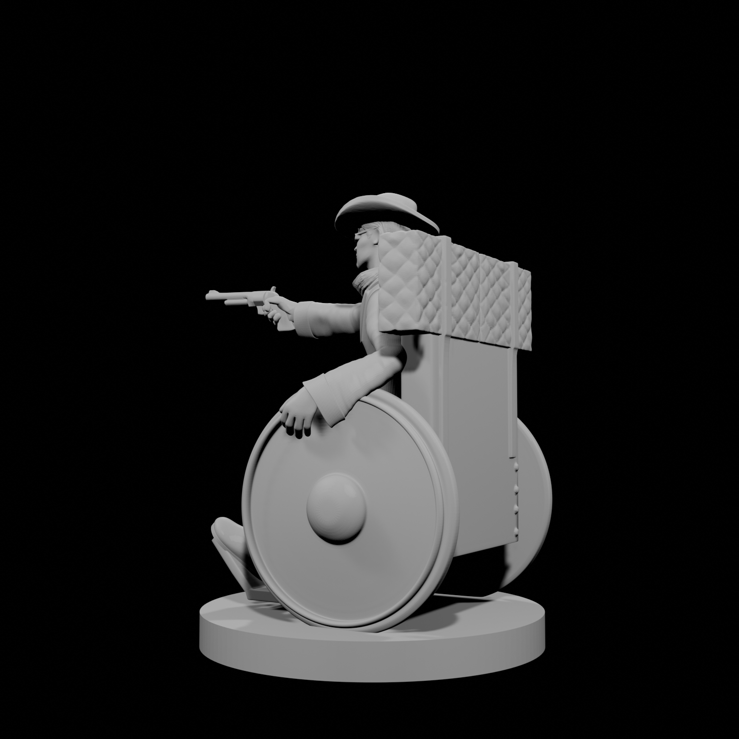 Human Male Gunslinger in Wheelchair