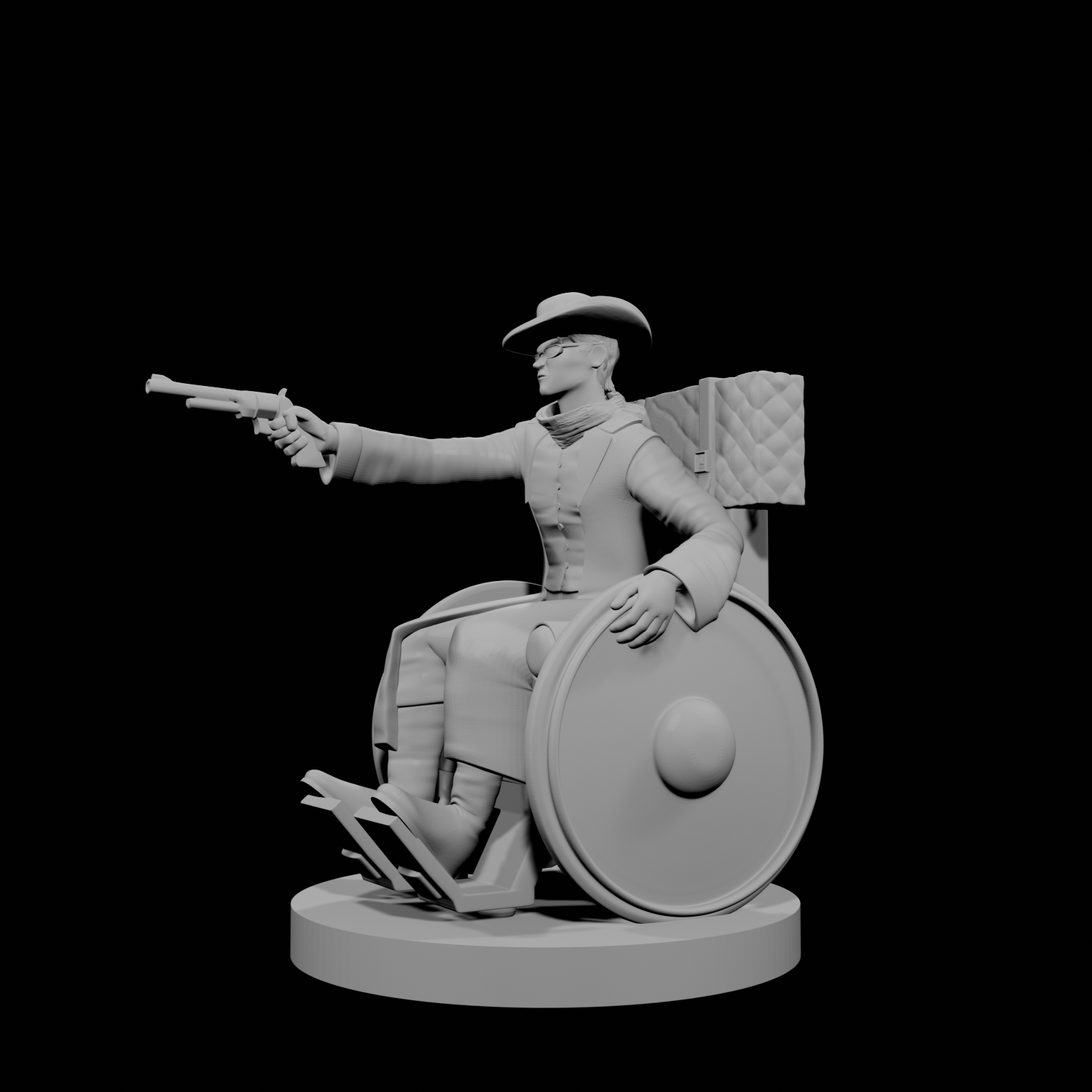Human Male Gunslinger in Wheelchair